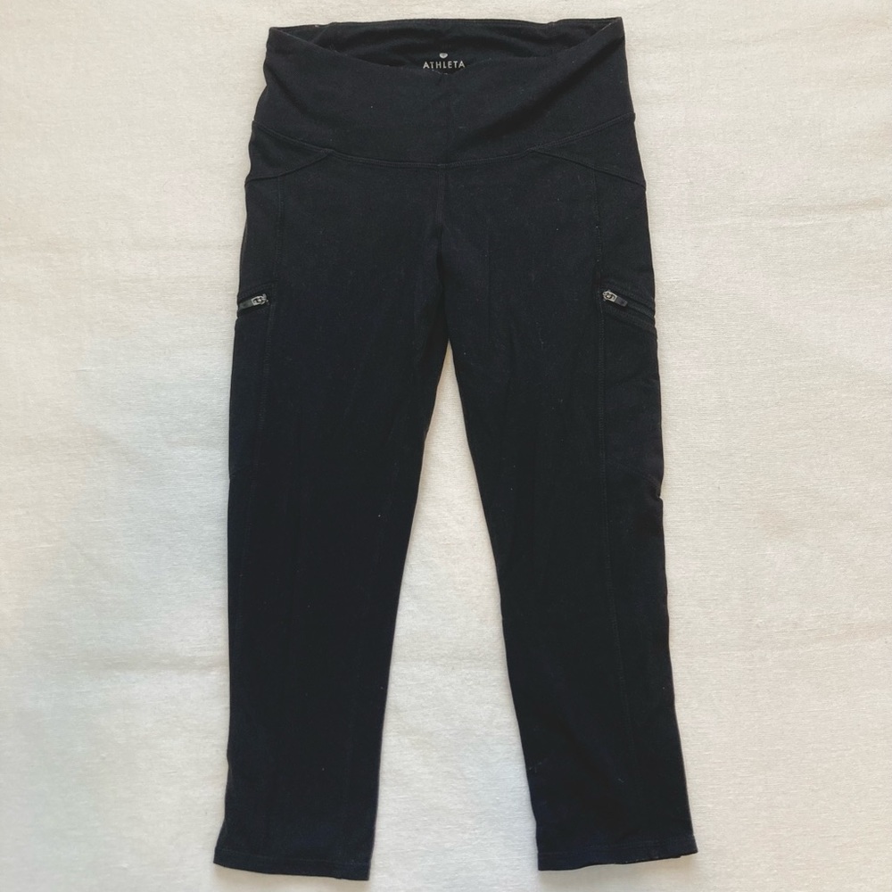 ATHLETA | Capri Leggings With Pockets - Black - Women’s XS